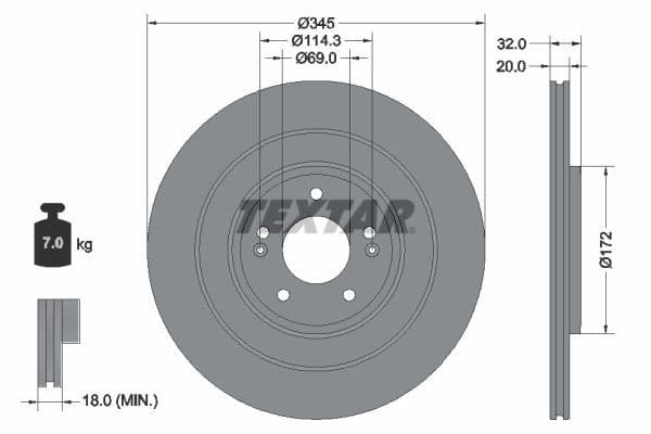 Disc frana TEXTAR PRO 92349403