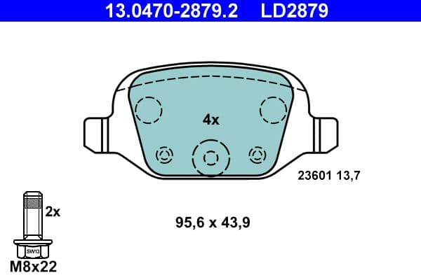 set placute frana,frana disc ATE Ceramic 13.0470-2879.2