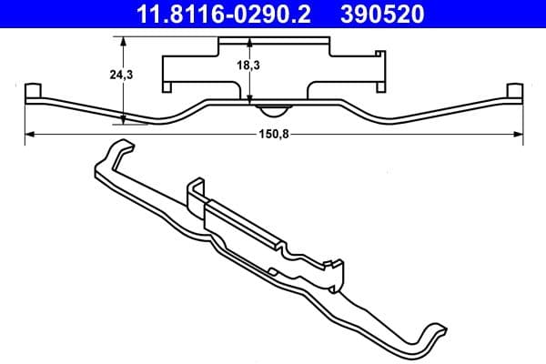 Arc, etrier frana ATE 11.8116-0290.2