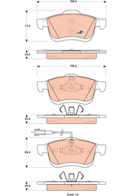 set placute frana,frana disc TRW COTEC GDB1864