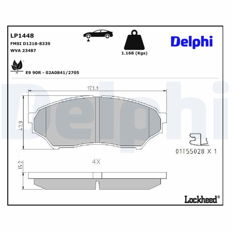 set placute frana,frana disc DELPHI LP1448