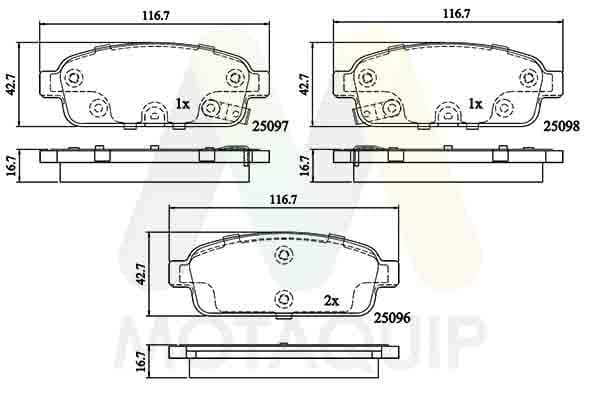 set placute frana,frana disc MOTAQUIP LVXL1626