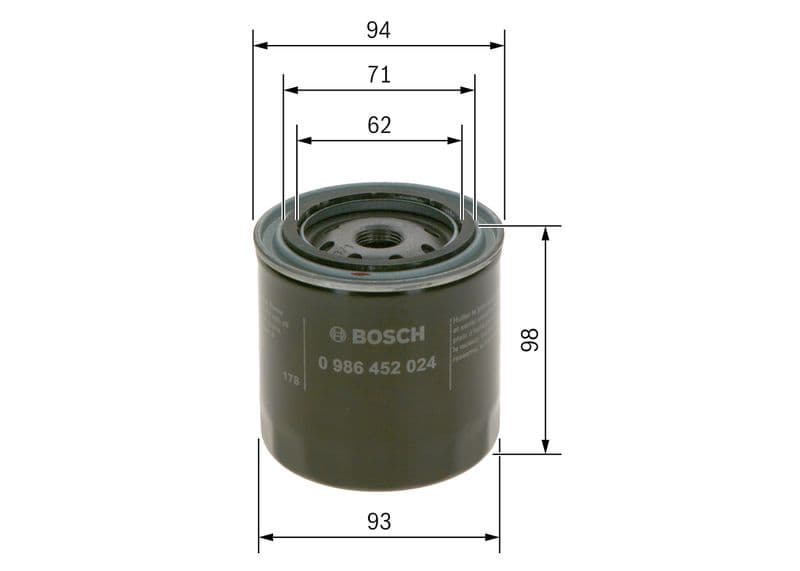 Filtru ulei BOSCH 0 986 452 024