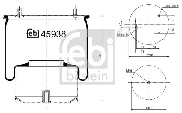 Burduf, suspensie pneumatica FEBI BILSTEIN 45938