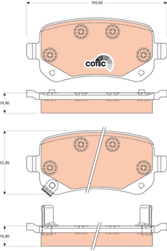 set placute frana,frana disc TRW COTEC GDB4176