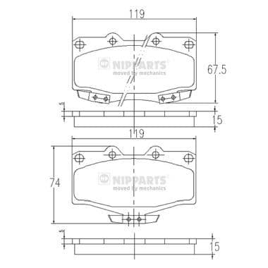 set placute frana,frana disc NIPPARTS J3602054