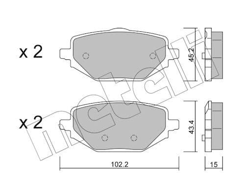 set placute frana,frana disc METELLI 22-1324-0
