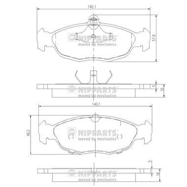 set placute frana,frana disc NIPPARTS J3600901