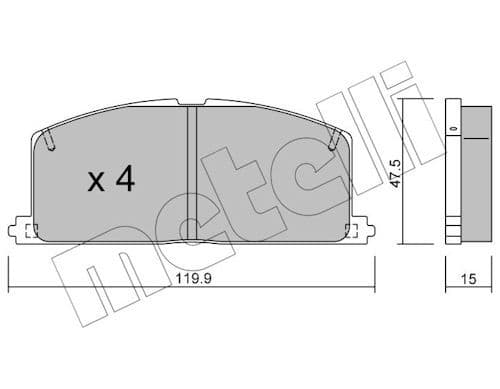 set placute frana,frana disc METELLI 22-0108-0