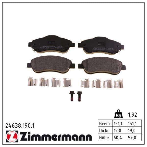 set placute frana,frana disc ZIMMERMANN 24638.190.1