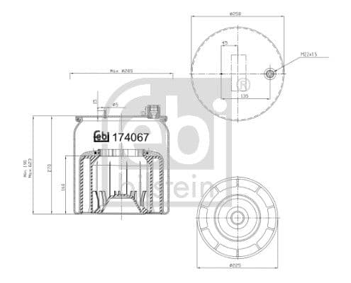 Burduf, suspensie pneumatica FEBI BILSTEIN 174067