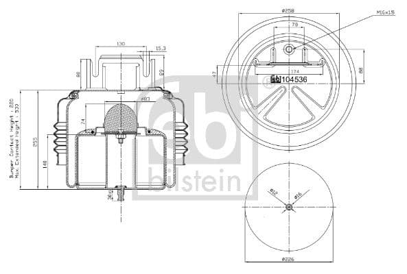 Burduf, suspensie pneumatica FEBI BILSTEIN 104536