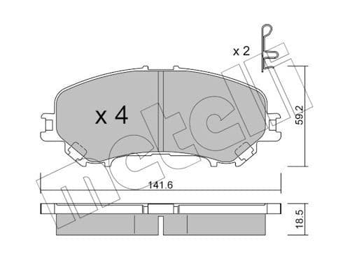 set placute frana,frana disc METELLI 22-1010-0