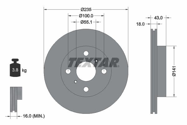 Disc frana TEXTAR PRO 92103603
