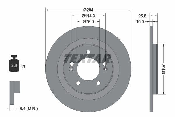 Disc frana TEXTAR PRO 92252703