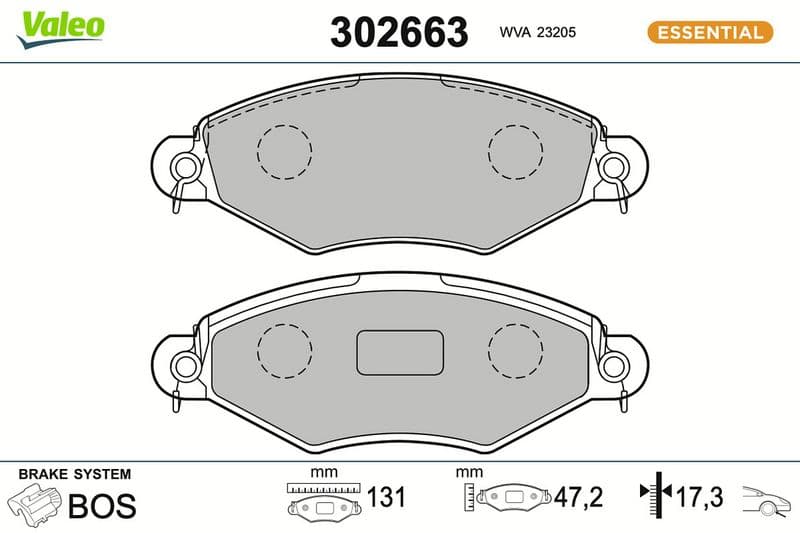 set placute frana,frana disc VALEO 302663