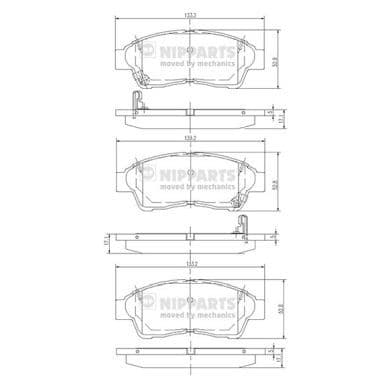 set placute frana,frana disc NIPPARTS J3602064