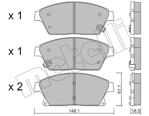 set placute frana,frana disc METELLI 22-0839-0