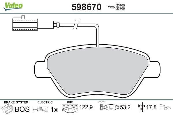 set placute frana,frana disc VALEO 598670