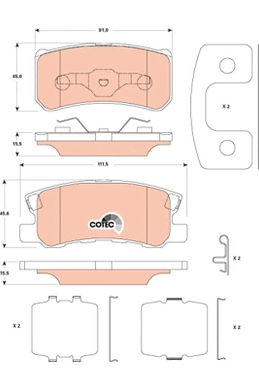 set placute frana,frana disc TRW COTEC GDB4600