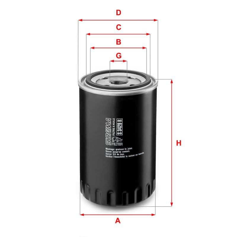 Filtru ulei SOFIMA S 3429 R