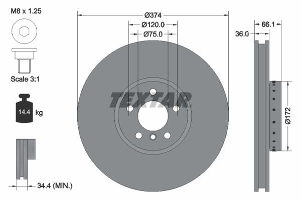 Disc frana TEXTAR PRO+ 92266325