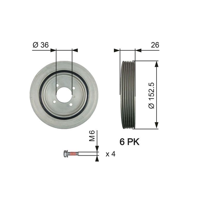 Fulie curea, arbore cotit GATES DriveAlign™ TVD1011A