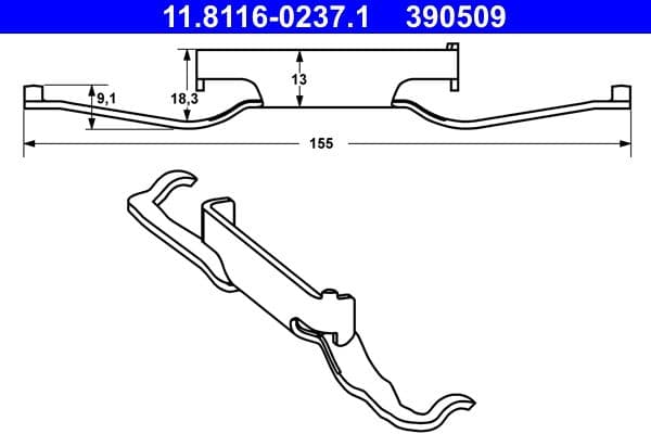 Arc, etrier frana ATE 11.8116-0237.1