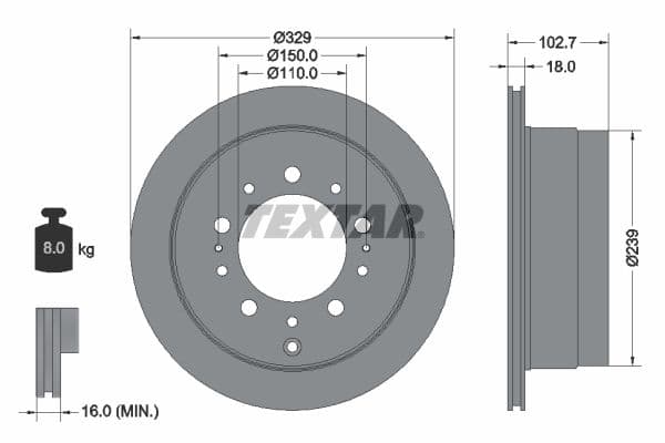 Disc frana TEXTAR PRO 92172803