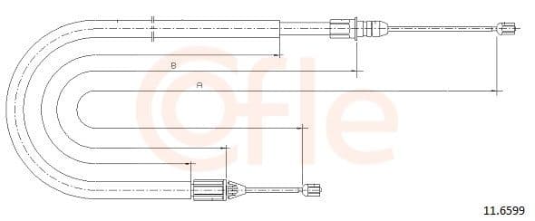 Cablu, frana de parcare COFLE 11.6599