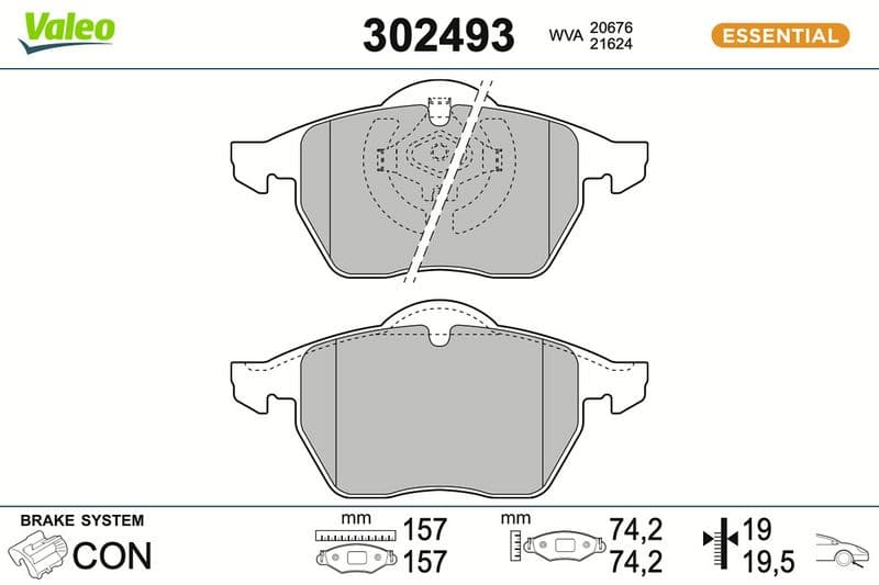 set placute frana,frana disc VALEO 302493