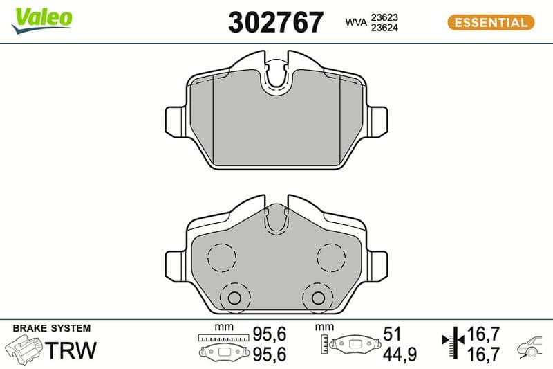 set placute frana,frana disc VALEO 302767