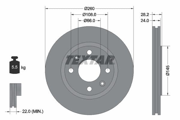 Disc frana TEXTAR PRO 92078603