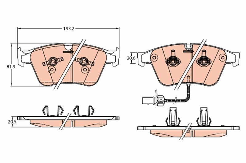 set placute frana,frana disc TRW GDB2177