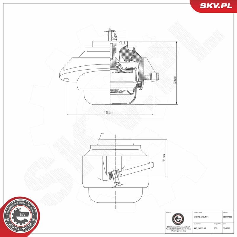 Suport motor ESEN SKV 75SKV203