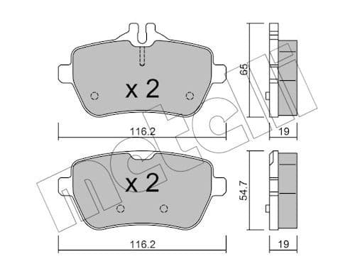set placute frana,frana disc METELLI 22-1022-0
