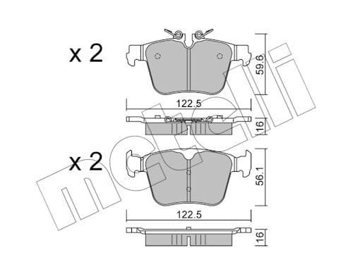 set placute frana,frana disc METELLI 22-1329-0