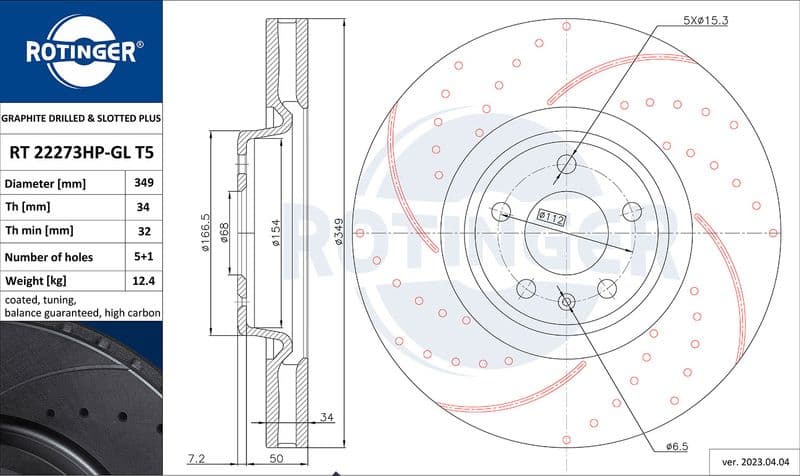 Disc frana ROTINGER RT 22273HP-GL T5