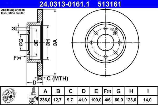 Disc frana ATE PowerDisc 24.0313-0161.1