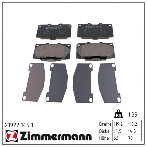 set placute frana,frana disc ZIMMERMANN 21922.145.1
