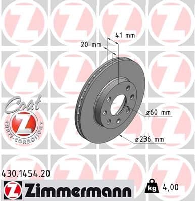 Disc frana ZIMMERMANN COAT Z 430.1454.20