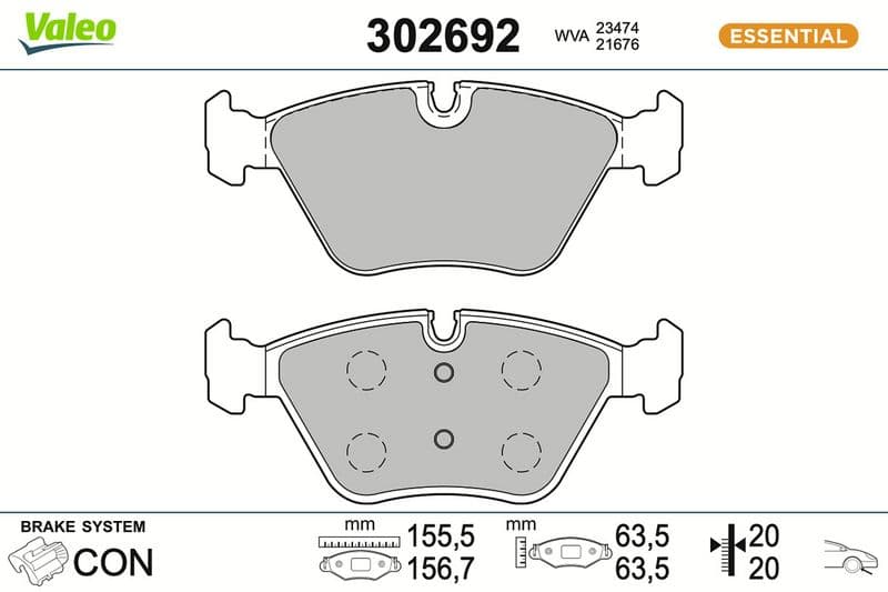 set placute frana,frana disc VALEO ESSENTIAL 302692