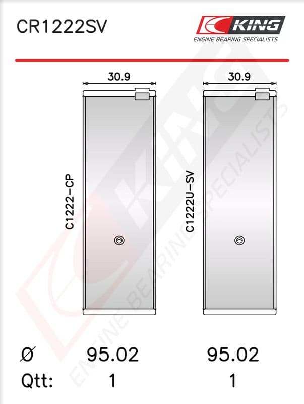 Cuzinet bielă KING CR1222SV0.25