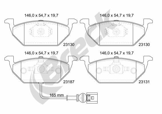 set placute frana,frana disc BRECK 23131 00 702 10