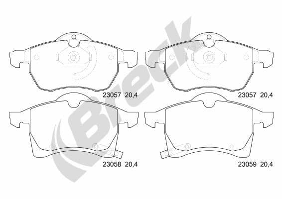 set placute frana,frana disc BRECK 23057 00 701 10