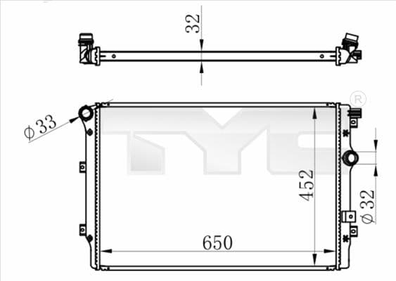 Radiator, racire motor TYC 737-0077-R