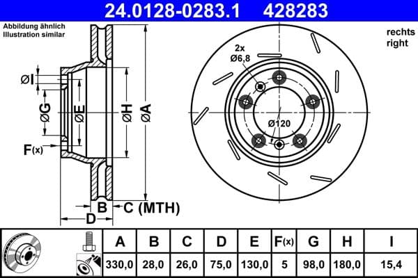 Disc frana ATE 24.0128-0283.1