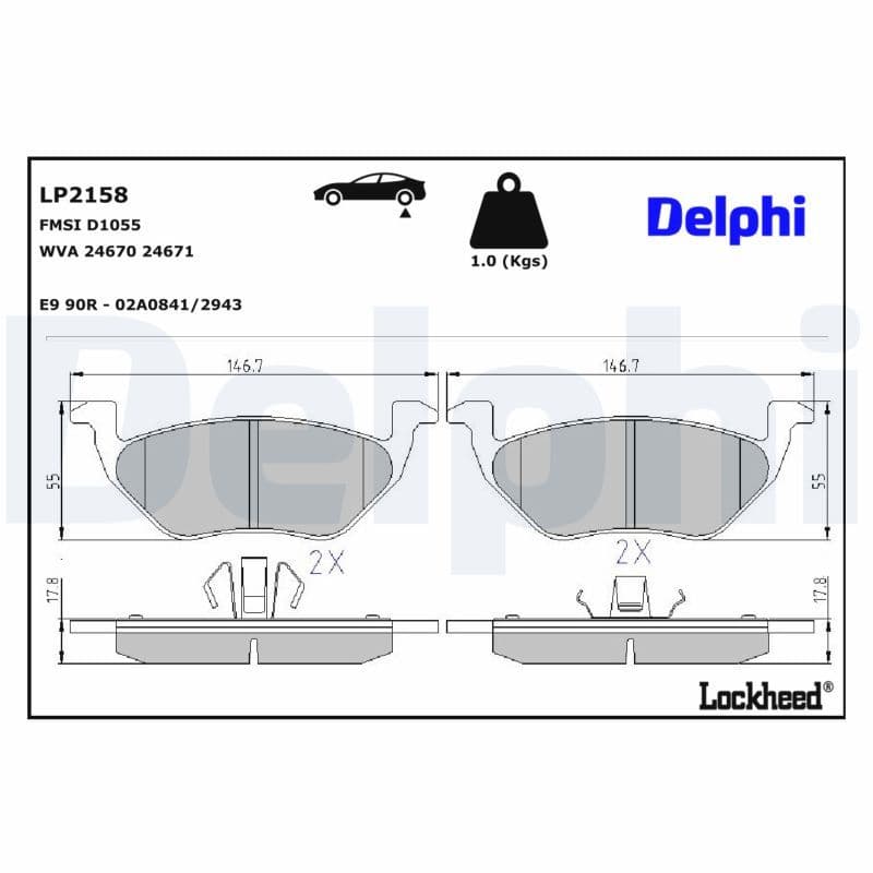 set placute frana,frana disc DELPHI LP2158