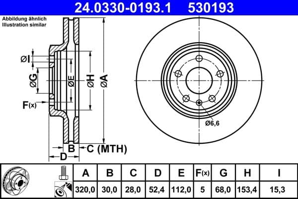 Disc frana ATE PowerDisc 24.0330-0193.1