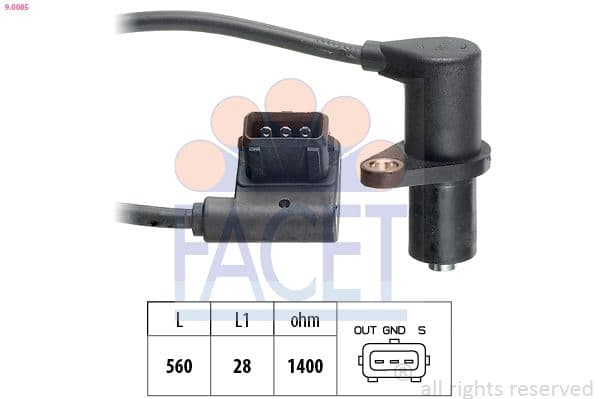 senzor,pozitie ax cu came FACET Made in Italy - OE Equivalent 9.0085